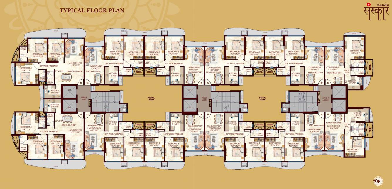  sanskar Sandu Sanskar Cluster Plan for Typical Floor