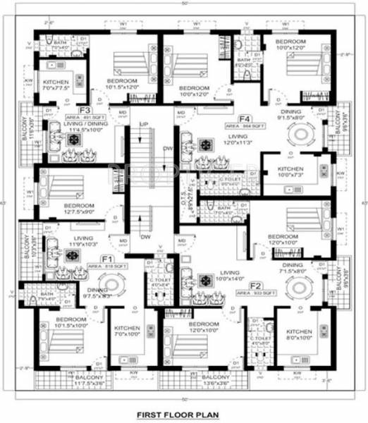 Prasanna Homes Prananya Flats Cluster Plan