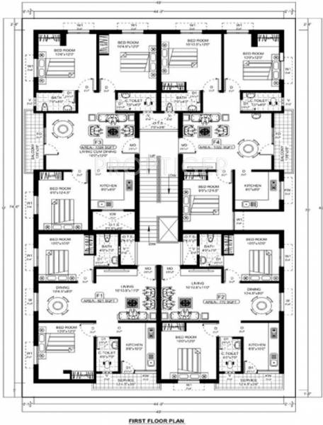 Prasanna Homes Prakruthi Flats Cluster Plan