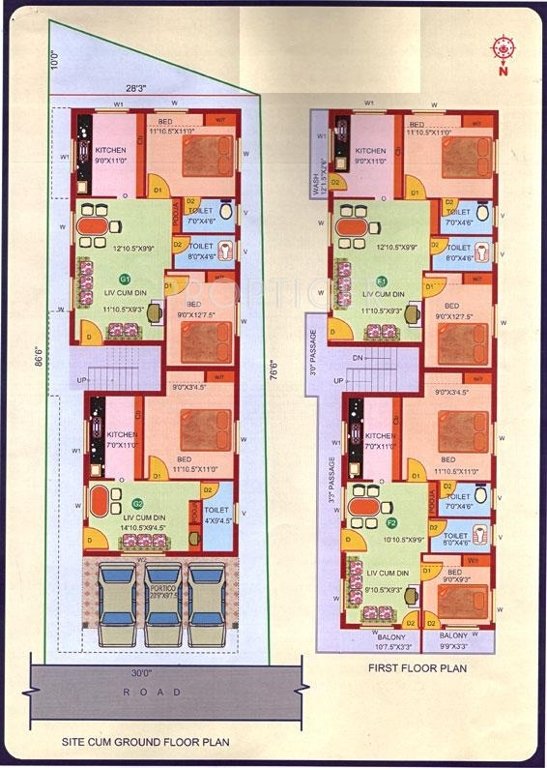 Om shakthi construction Residential Apartments Cluster Plan