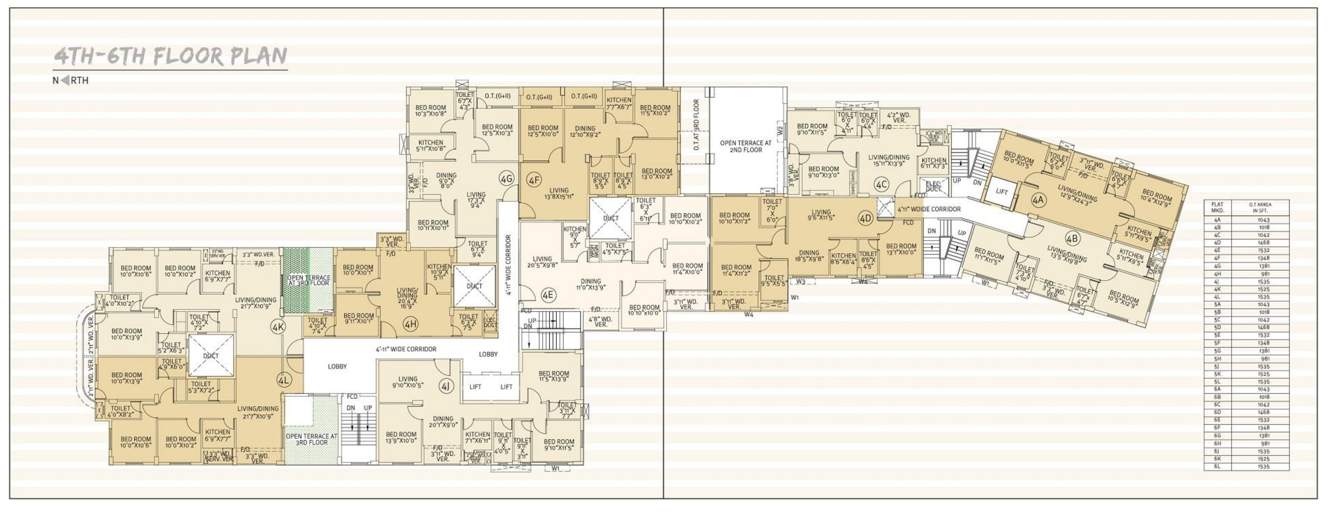  neer apartment Neer Apartment Cluster Plan from 4th to 6th Floor