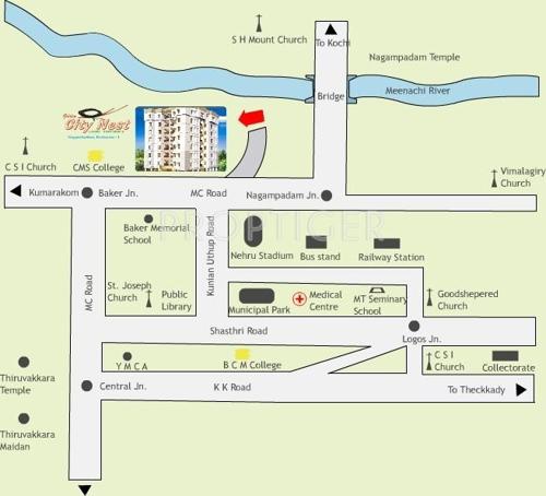 Location Plan K P Varkey and V S Builders Golden City Nest Location Plan