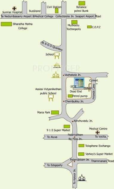 K P Varkey and V S Builders Golden Heaven Location Plan