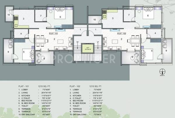 Residency Cluster Plan from 1st to 2nd Floor Labhesh Construction Labhesh Residency Cluster Plan