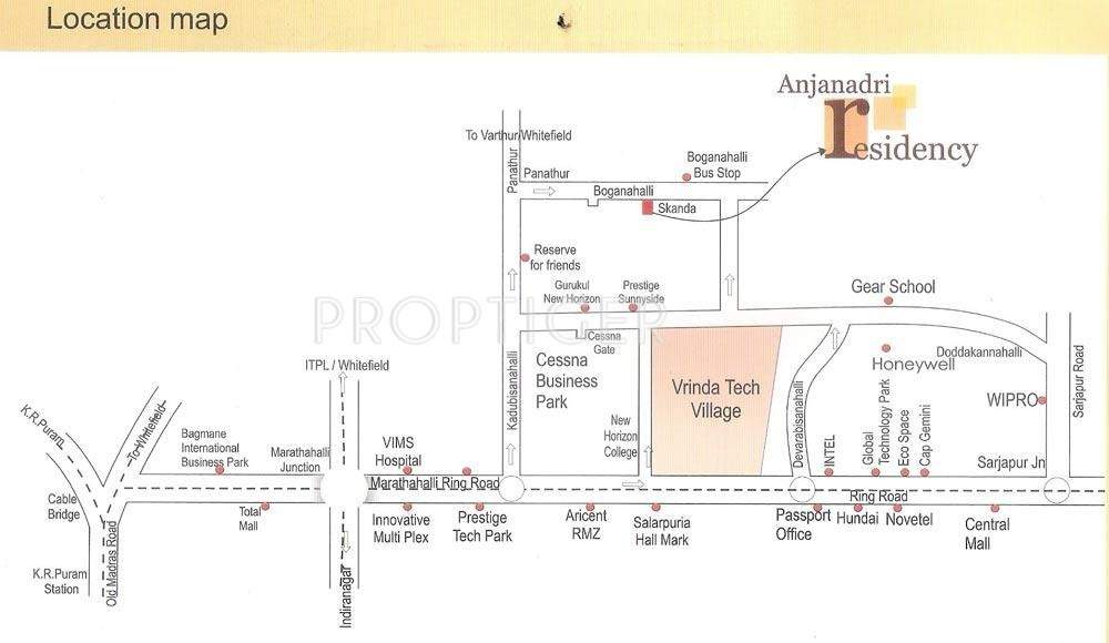 Anjanadri Constructions Anjanadri Residency Location Plan
