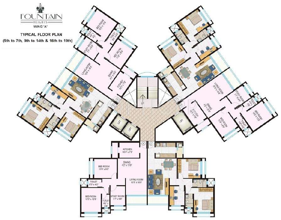 Lokhandwala Constructions Fountain Heights Cluster Plan