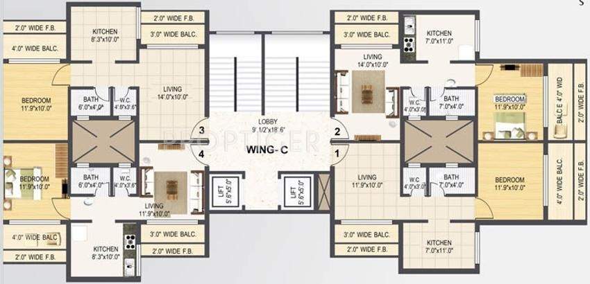  paradise Wing B Cluster Plan