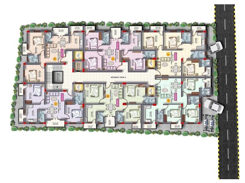 Build Tech Constructions Malars Wind Floor Cluster Plan