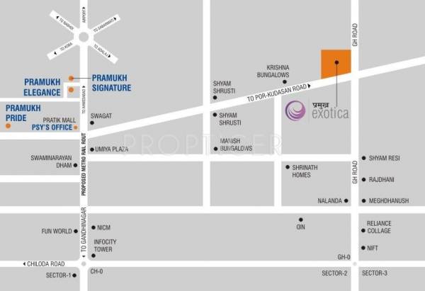 Location Plan PSY Projects Pramukh Exotica Location Plan