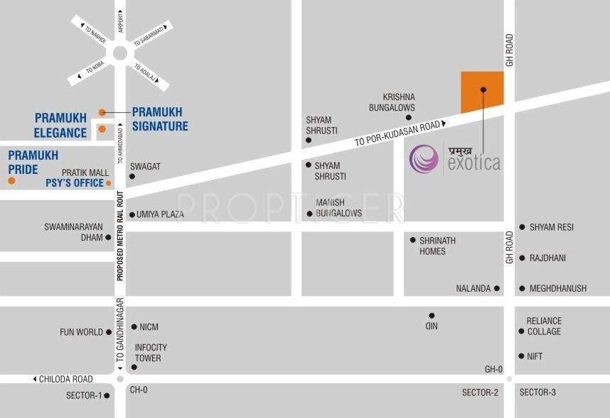 PSY Projects Pramukh Exotica Location Plan
