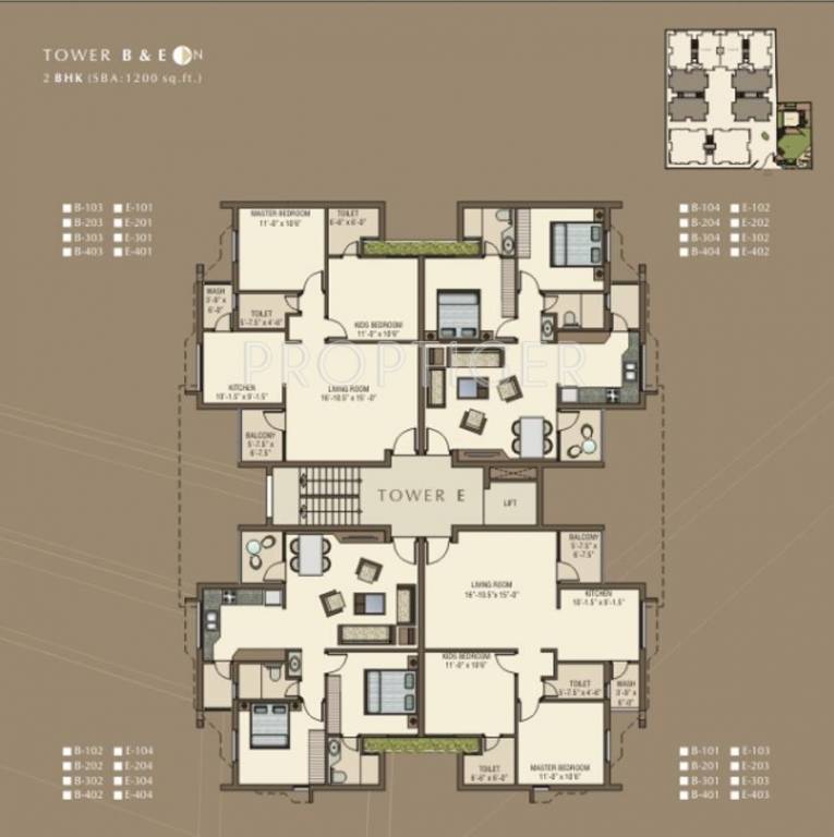 classic Tower B Cluster Plan
