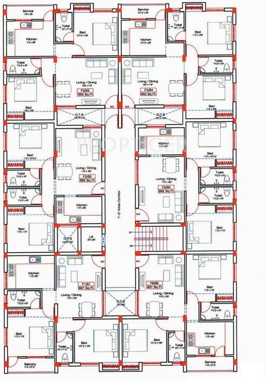 Aatmaja Homes Bhargavi Palace Typical floor plan