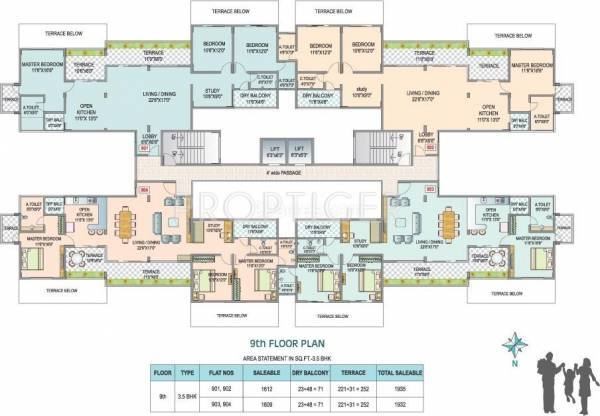 SSK Developers Ambrosia 9th Floor Cluster Plan