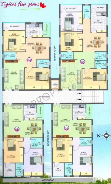 Surya Constructions Saket Arcade Typical Cluster Plan