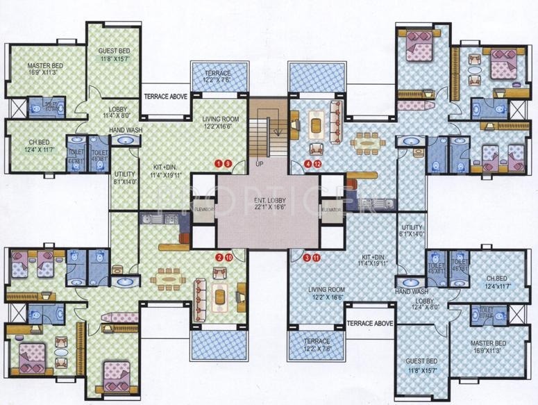 gandhi-properties silvanus-apartment Wing C Typical floor plan