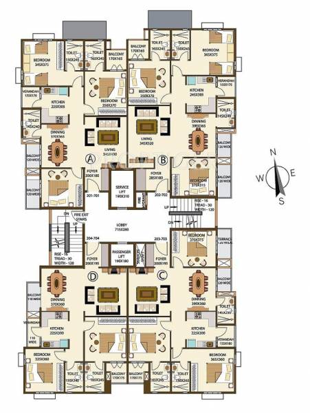 Cluster Plan 2nd-7th floor Precious Homes Chakolas Puthanpura Cluster Plan 2nd-7th floor