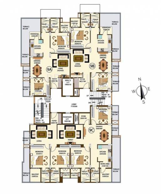 Precious Homes Chakolas Puthanpura Cluster Plan 9th floor