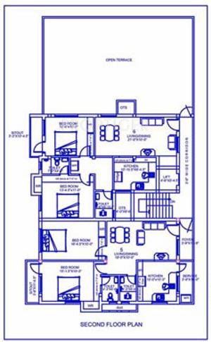 Palace Homes Sai Venugopala Second Floor Cluster Plan