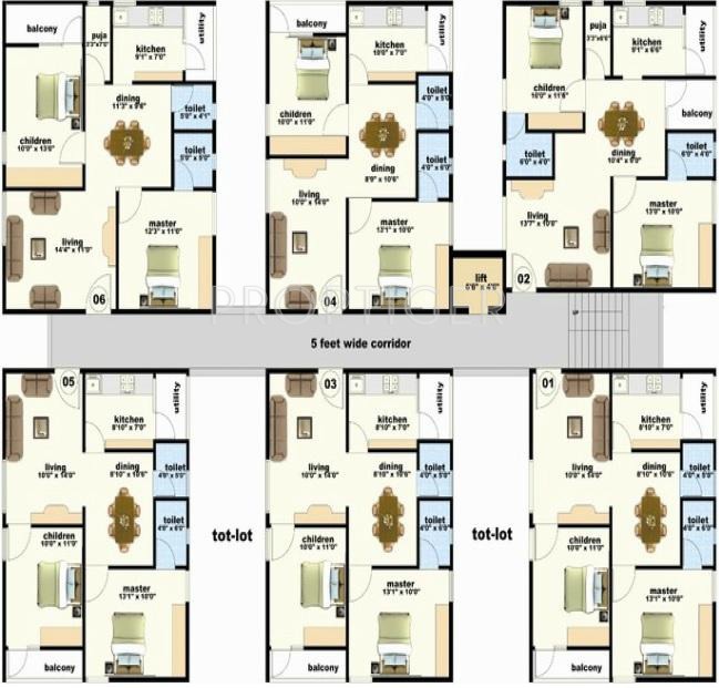 VR Constructions Ram Residency Phase 2 Cluster Plan Typical floor