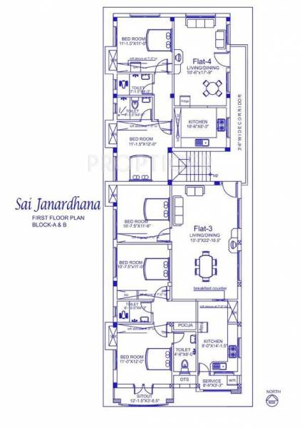 Palace Homes Sai Janardhana View First Floor Cluster Plan