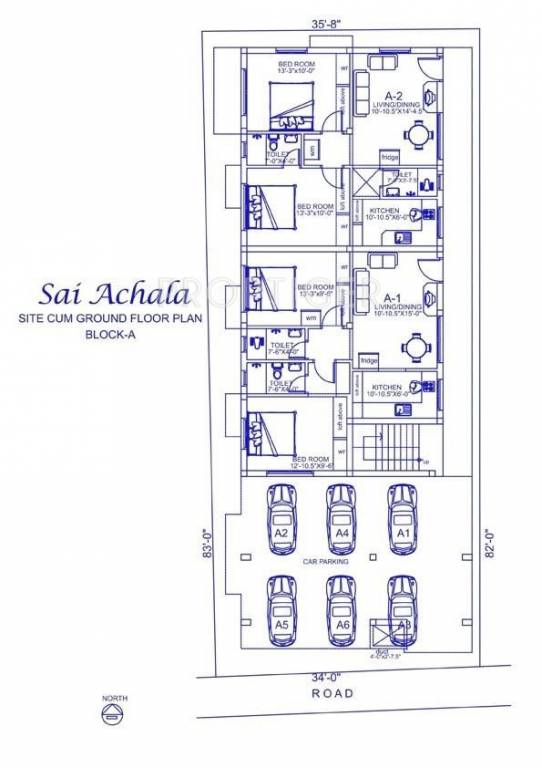 Palace Homes Sai Achala Block A Ground Cluster Plan
