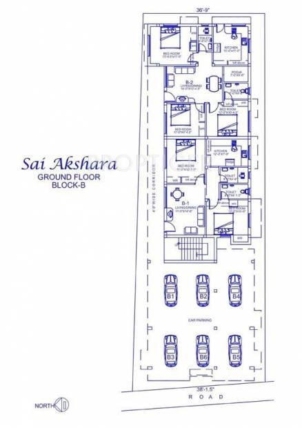 Palace Homes Sai Akshara Block B Ground Cluster Plan