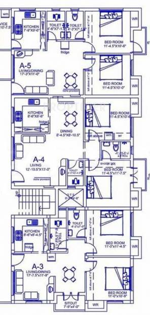 Palace Homes Sai Kishore Block A,First  Floor Cluster Plan