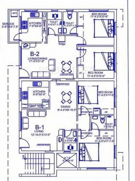 Palace Homes Sai Kishore Block B,Ground Floor Cluster Plan