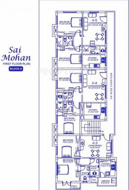 Palace Homes Sai Mohan Block A,First  Floor Cluster Plan