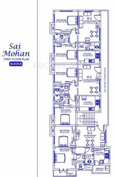 Palace Homes Sai Mohan Block B,First  Floor Cluster Plan