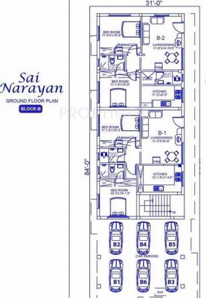 Palace Homes Sai Narayan Block B,Ground Floor Cluster Plan