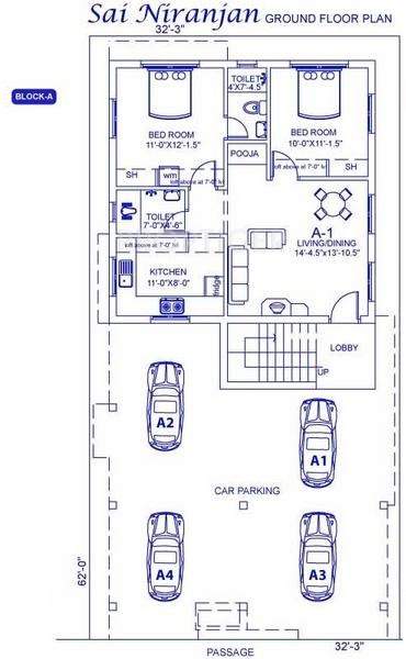 Palace Homes Sai Niranjan Block A,Ground Floor Cluster Plan