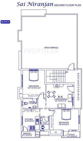 Palace Homes Sai Niranjan Block A,Second Floor Cluster Plan