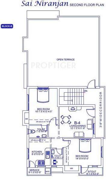 Palace Homes Sai Niranjan Block B,Second Floor Cluster Plan