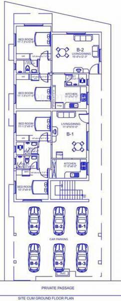 Palace Homes Sai Vikrama Block B Ground Cluster Plan