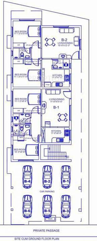 Palace Homes Sai Vikrama Block B Ground Cluster Plan