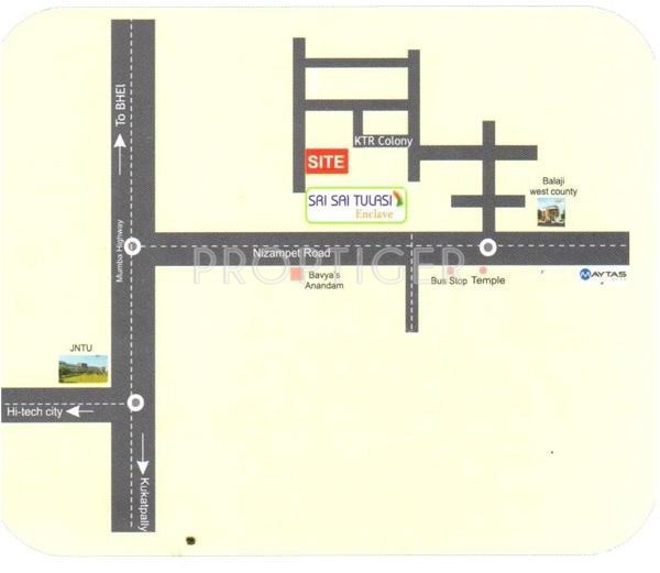 Surya Constructions Builders And Developers Sai Tulasi Enclave Location Plan
