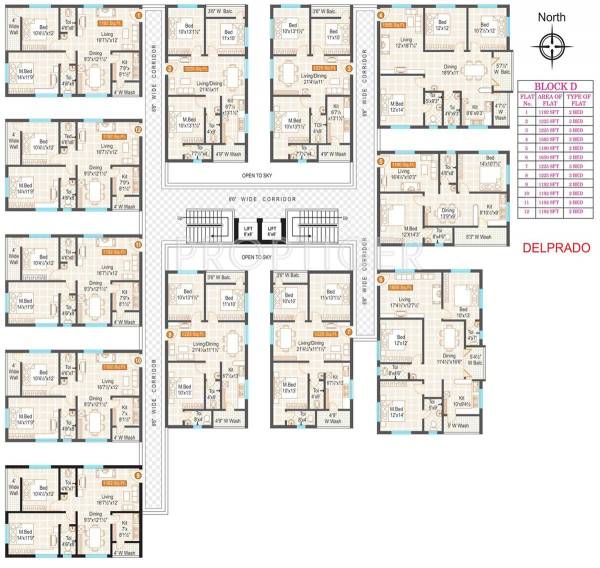 Shriya Infrastructure West Metro Lake Front Delprado Typical Floor Plan