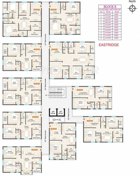Shriya Infrastructure West Metro Lake Front Eastridge Typical Floor Plan