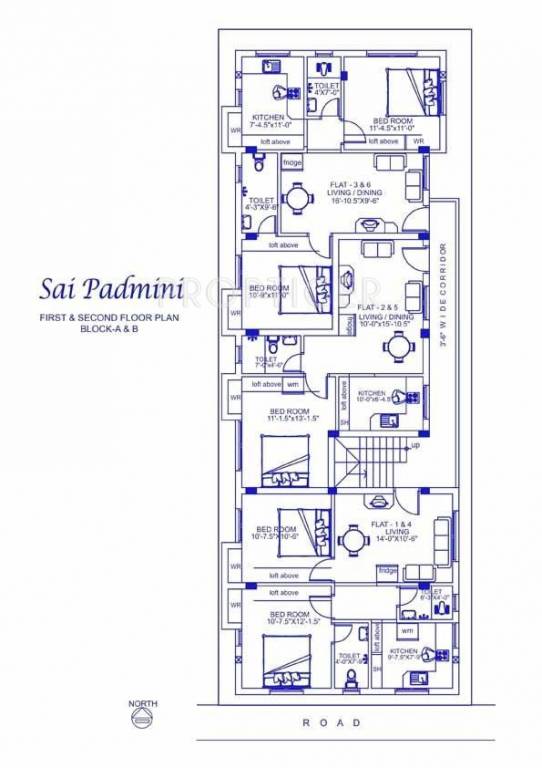 Palace Homes Sai Padmini Block AB First And Second Cluster Plan