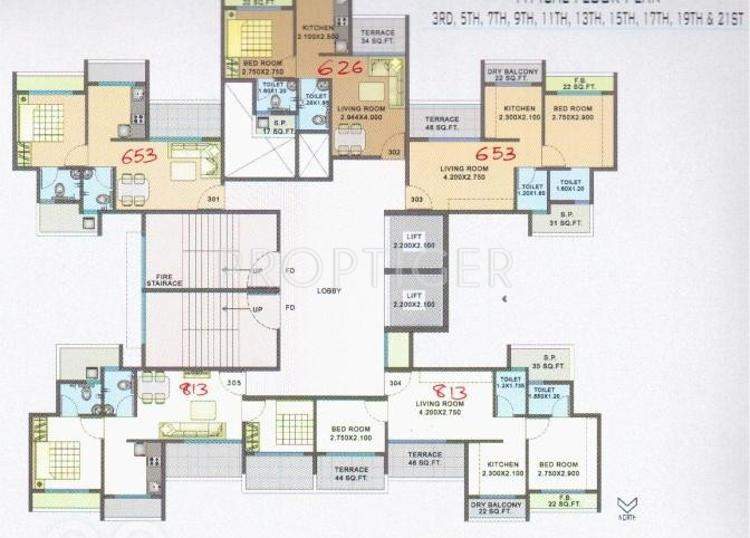  willow Single Tower Cluster Plan