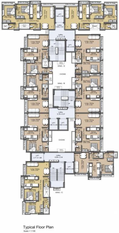 guru dwarka Typical Cluster Plan