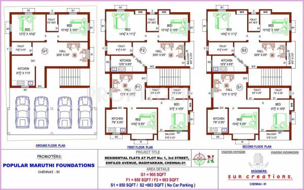 Omkar Cluster Plan from ground to 2nd Floor Popular Maruthi Foundations Omkar and Amara Omkar Cluster Plan