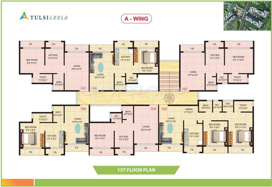  leela Wing C Cluster Plan
