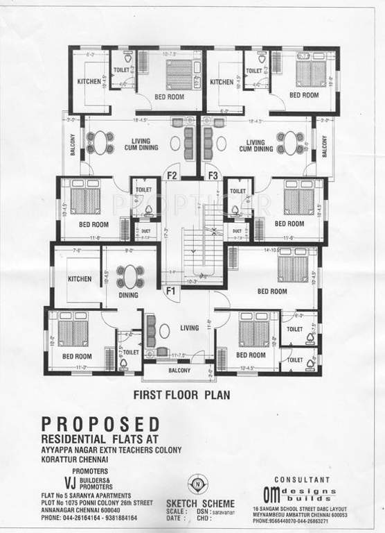 VJ Builders and Promoter Neelam Cluster Plan 1st floor