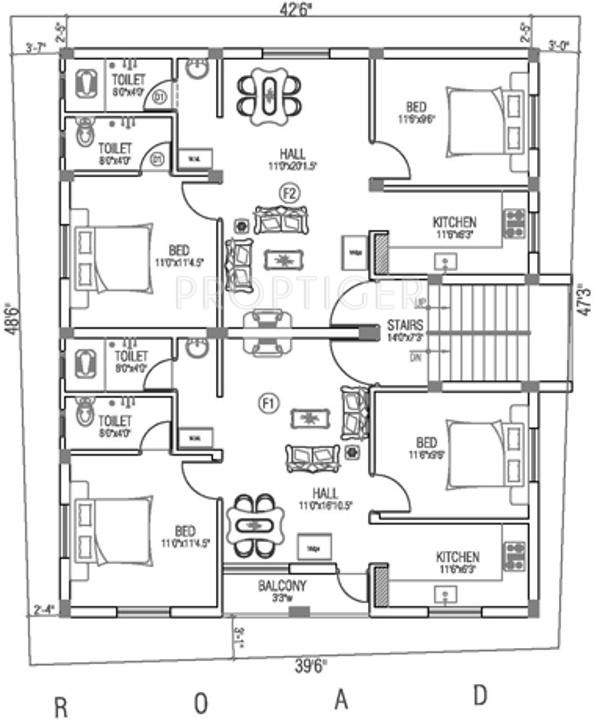 Sai Shrishti Homes Dwarakamaye Cluster Plan Block A 1st&2nd floor