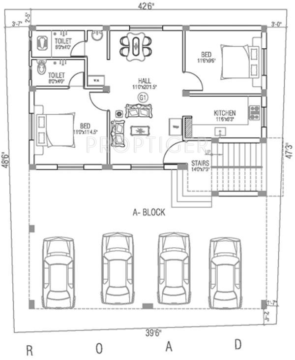 Sai Shrishti Homes Dwarakamaye Cluster Plan Block A Ground floor