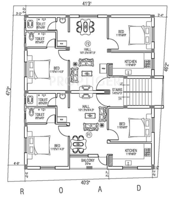 Sai Shrishti Homes Dwarakamaye Cluster Plan Block B 1st&2nd floor