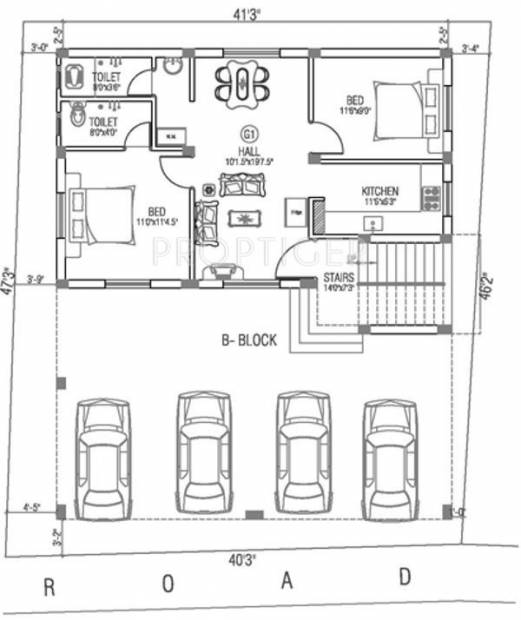 Sai Shrishti Homes Dwarakamaye Cluster Plan Block-B Ground floor