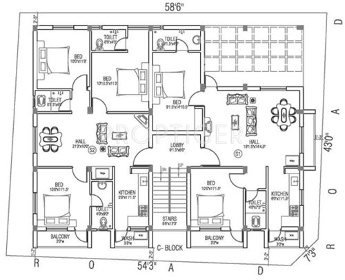 Sai Shrishti Homes Dwarakamaye Cluster Plan Block-C 2nd floor